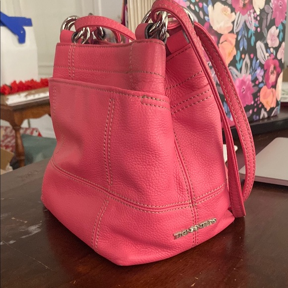 Genuine Leather Bubblegum Pink Tignanello Bag - Picture 1 of 4